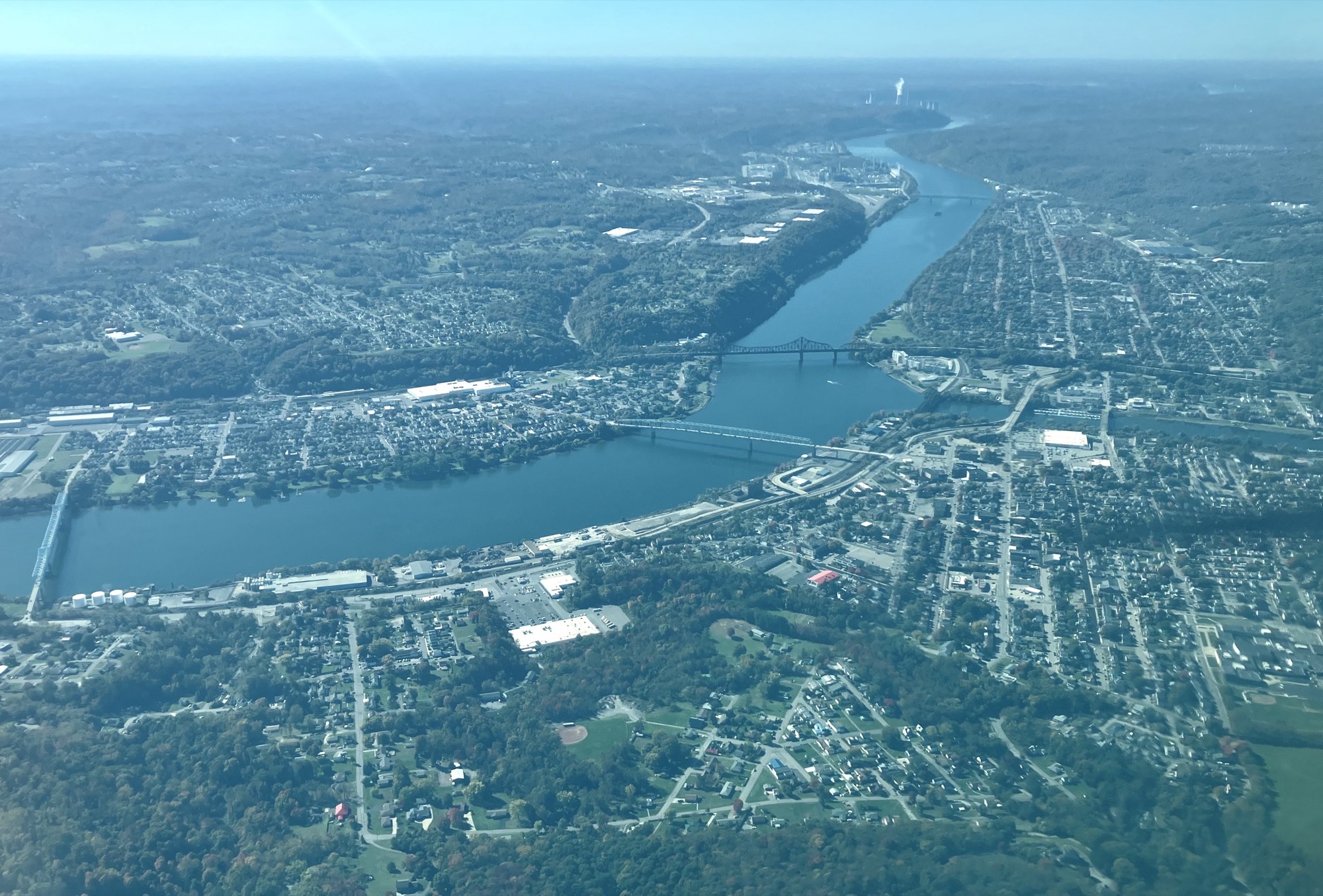 Aerial view of the Ohio River valley